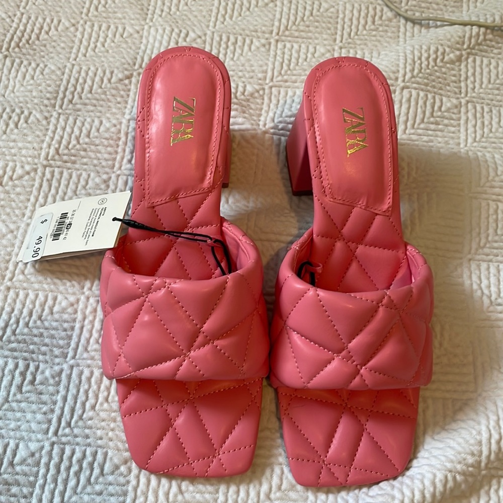 Zara pump heels, quilted design, size 39/8